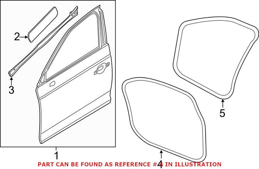 Audi Door Seal - Front Driver Side Outer